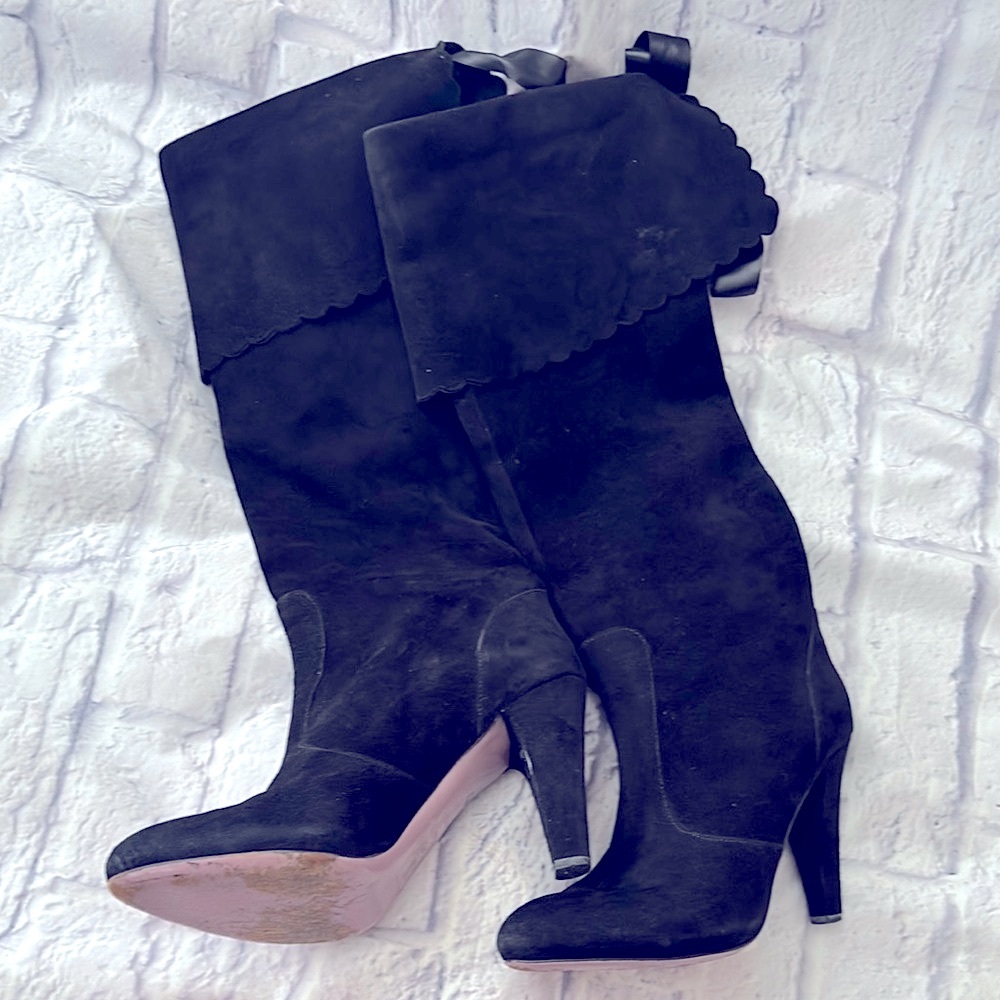 🔵RED Valentino Black Suede Women's Shoes - Picture 3 of 11